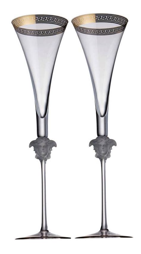 versace long drink glasses|Versace champagne glasses.